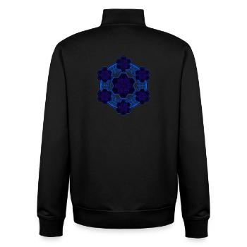 Mandala Geometrie Blau Yoga Meditation Psytrance - Unisex Organic Zip Sweatshirt von Stanley/Stella - Schwarz - Hinten - AI Model Male 185 light (185cm)