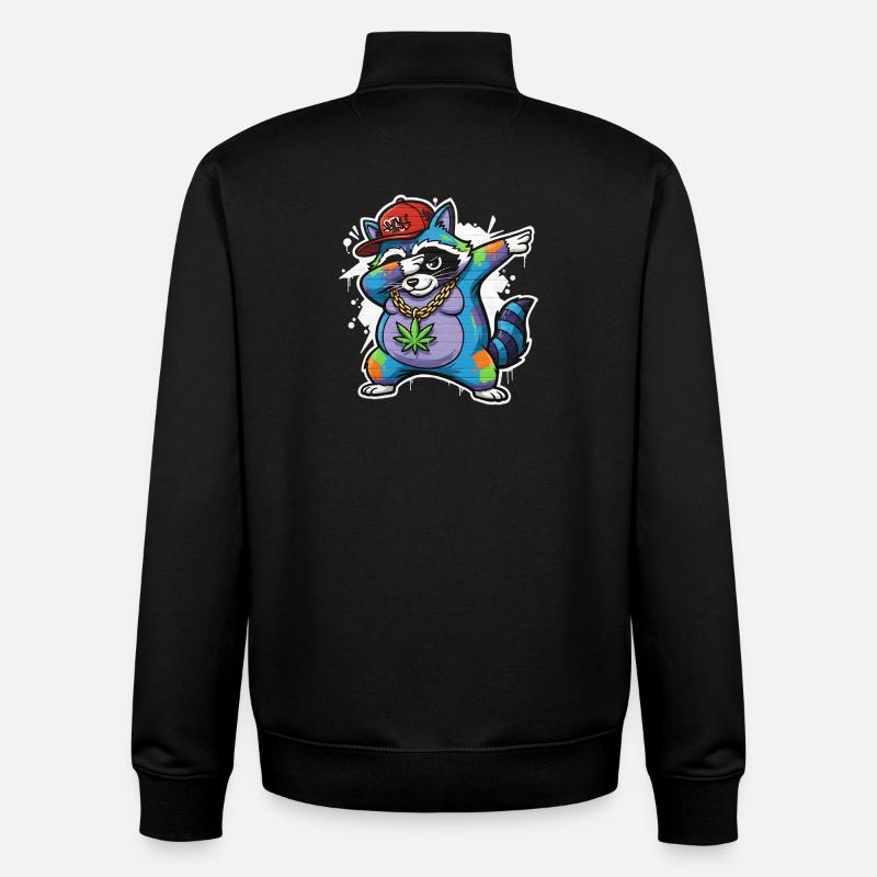 Dabbing Waschbär Graffiti Style Hip-Hop - Unisex Organic Zip Sweatshirt von Stanley/Stella - Schwarz