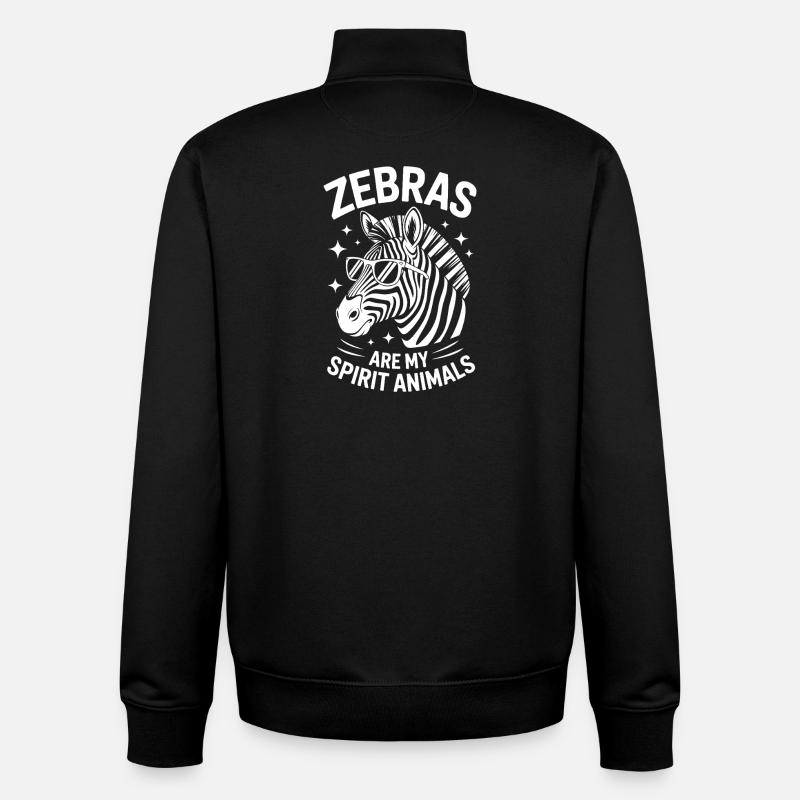 Zebra Spruch Lustiges Zebra Geschenk - Unisex Organic Zip Sweatshirt von Stanley/Stella - Schwarz