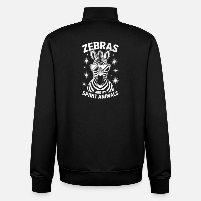 Zebra Spruch Lustiges Zebra Geschenk - Unisex Organic Zip Sweatshirt von Stanley/Stella - Schwarz