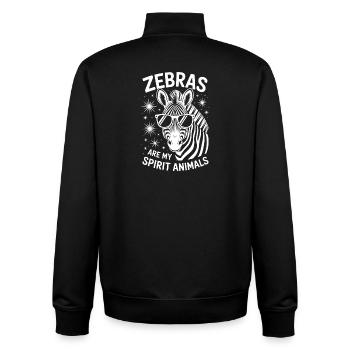 Zebra Spruch Lustiges Zebra Geschenk - Unisex Organic Zip Sweatshirt von Stanley/Stella - Schwarz - Hinten - AI Model Male 185 light (185cm)