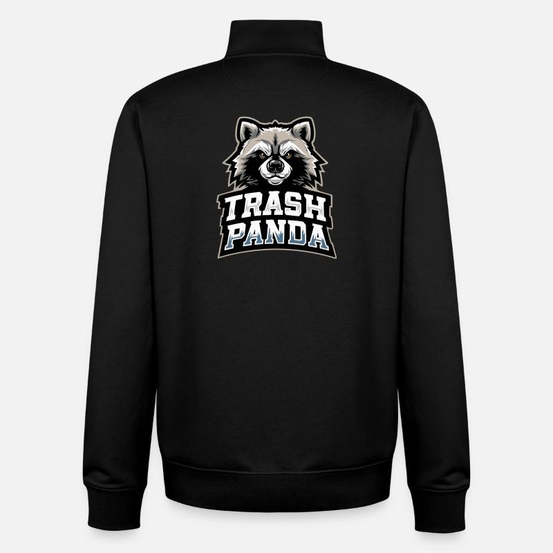 Emblème du Panda Trash Panda - Sweat zippé unisexe en coton bio Stanley/Stella - noir