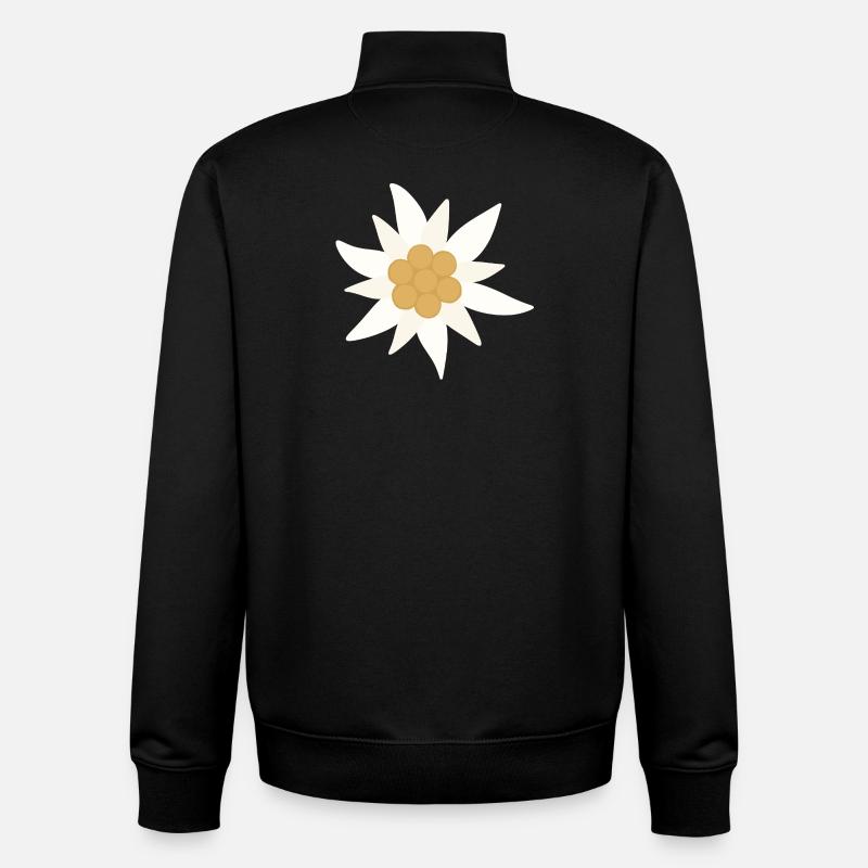 Fleur d’Edelweiss - Sweat zippé unisexe en coton bio Stanley/Stella - noir