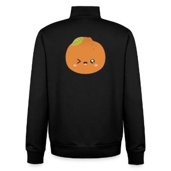 Kawaii Orange Wink Charakter - Unisex Organic Zip Sweatshirt von Stanley/Stella - Schwarz - Hinten - AI Model Male 185 light (185cm)