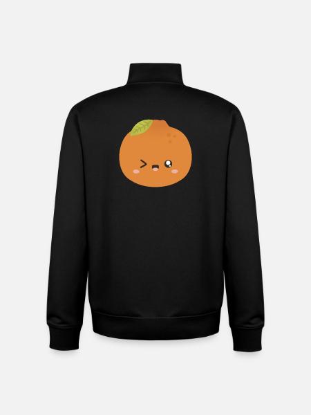 Kawaii Orange Wink Character - Unisex Organic Zip Sweatshirt by Stanley/Stella - black