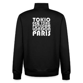 METROPOLE POTSDAM - Unisex Organic Zip Sweatshirt von Stanley/Stella - Schwarz - Hinten - AI Model Male 185 light (185cm)