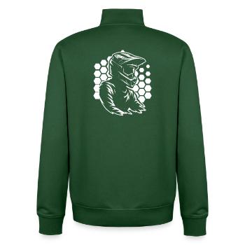 Motif motocross qui fonctionne immédiatement - Sweat zippé unisexe en coton bio Stanley/Stella - vert bouteille - Dos - AI Model Male 185 dark (185cm)
