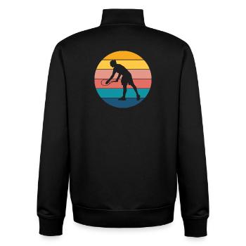 Tennis - Unisex Organic Zip Sweatshirt by Stanley/Stella - black - Back - AI Model Male 185 light (185cm)