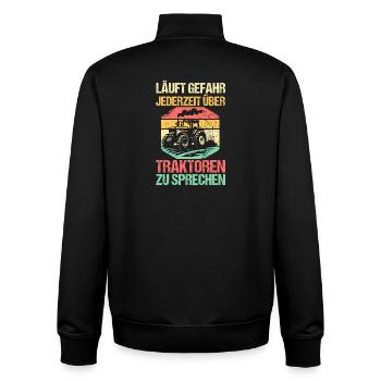Tractor Farmer Farmer Tractor Driver Tractor - Unisex Organic Zip Sweatshirt by Stanley/Stella - black - Back - AI Model Male 185 light (185cm)