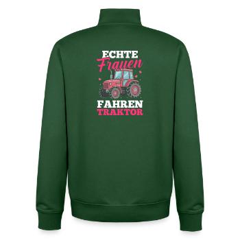 Trecker Landwirt Bauer Traktorfahrer Traktor - Unisex Organic Zip Sweatshirt von Stanley/Stella - Flaschengrün - Hinten - AI Model Male 185 dark (185cm)