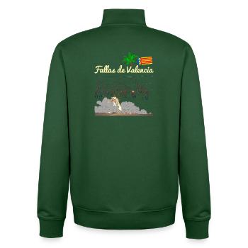 Fallas de Valencia Mascleta - Sweat zippé unisexe en coton bio Stanley/Stella - vert bouteille - Dos - AI Model Male 185 dark (185cm)