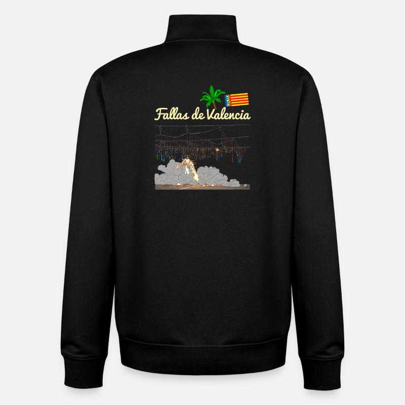 Fallas de Valencia Mascleta - Sweat zippé unisexe en coton bio Stanley/Stella - noir