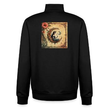 Lunar Queen of Flowers - Unisex Organic Zip Sweatshirt by Stanley/Stella - black - Back - AI Model Male 185 light (185cm)