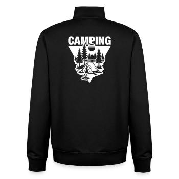 Icône de tente de camping - Sweat zippé unisexe en coton bio Stanley/Stella - noir - Dos - AI Model Male 185 light (185cm)