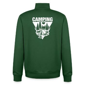 Icône de tente de camping - Sweat zippé unisexe en coton bio Stanley/Stella - vert bouteille - Dos - AI Model Male 185 dark (185cm)