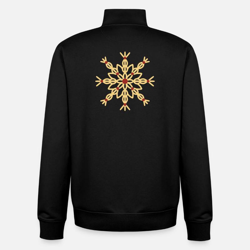 Strohstern-Ornament - Unisex Organic Zip Sweatshirt von Stanley/Stella - Schwarz