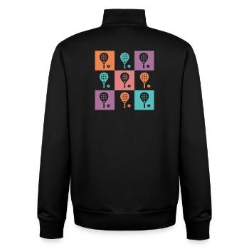 Padel Racket für Spieler & Fans - Unisex Organic Zip Sweatshirt von Stanley/Stella - Schwarz - Hinten - AI Model Male 185 light (185cm)