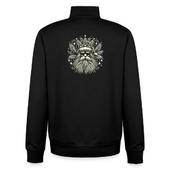 Weihnachts-Weihnachtsmann mit einem Zweigkranz - Unisex Organic Zip Sweatshirt von Stanley/Stella - Schwarz - Hinten - AI Model Male 185 light (185cm)