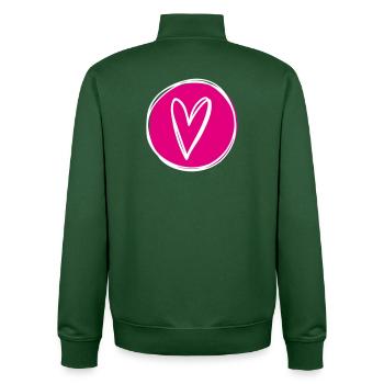 Heart - Unisex Organic Zip Sweatshirt by Stanley/Stella - bottle green - Back - AI Model Male 185 dark (185cm)