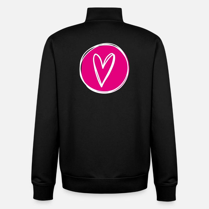 Herz - Unisex Organic Zip Sweatshirt von Stanley/Stella - Schwarz