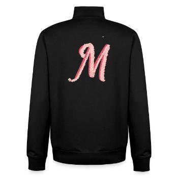 Initial M aus rosa Blüten - Unisex Organic Zip Sweatshirt von Stanley/Stella - Schwarz - Hinten - AI Model Male 185 light (185cm)