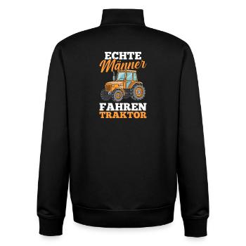 Tractor Farmer Farmer Tractor Driver Tractor - Unisex Organic Zip Sweatshirt by Stanley/Stella - black - Back - AI Model Male 185 light (185cm)
