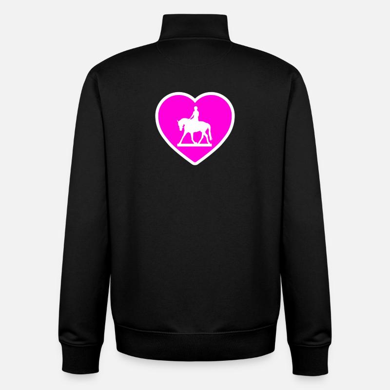 Chevaux - Sweat zippé unisexe en coton bio Stanley/Stella - noir