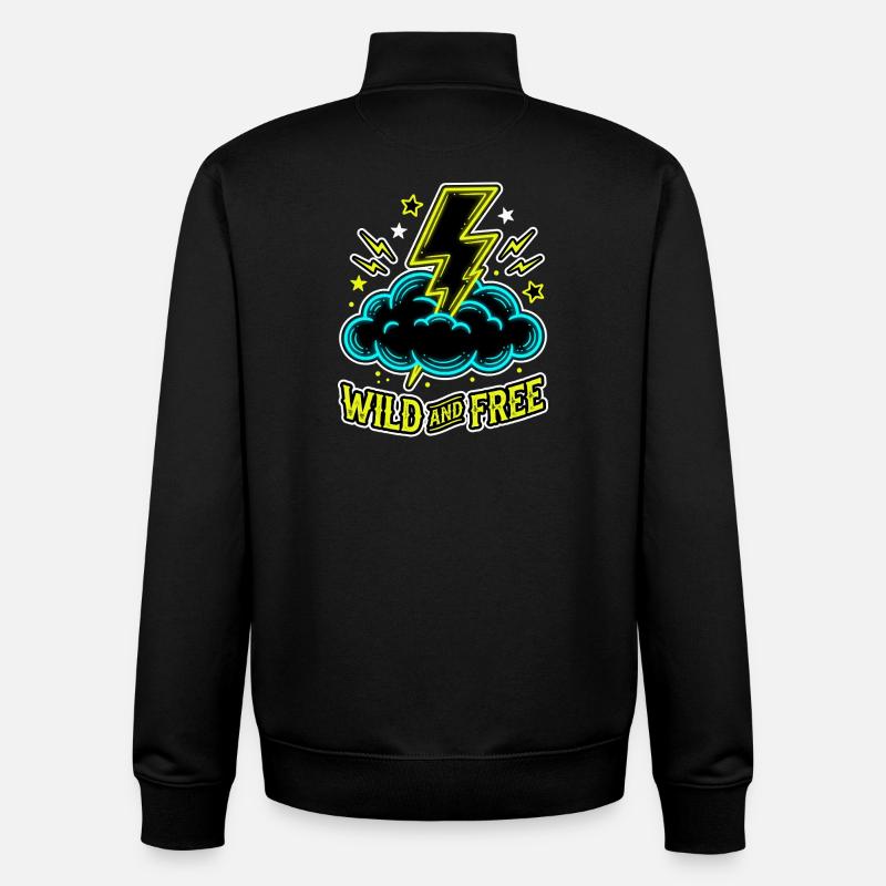 Wild And Free Blitz Wolke - Unisex Organic Zip Sweatshirt von Stanley/Stella - Schwarz