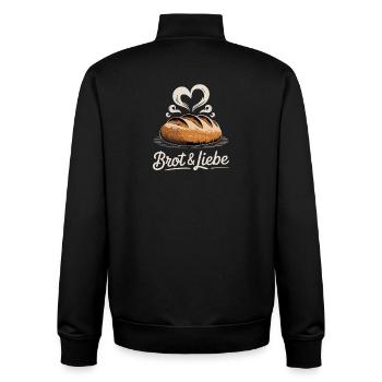 Bread & Love Hearty Motif for Hobby Bakers - Unisex Organic Zip Sweatshirt by Stanley/Stella - black - Back - AI Model Male 185 light (185cm)
