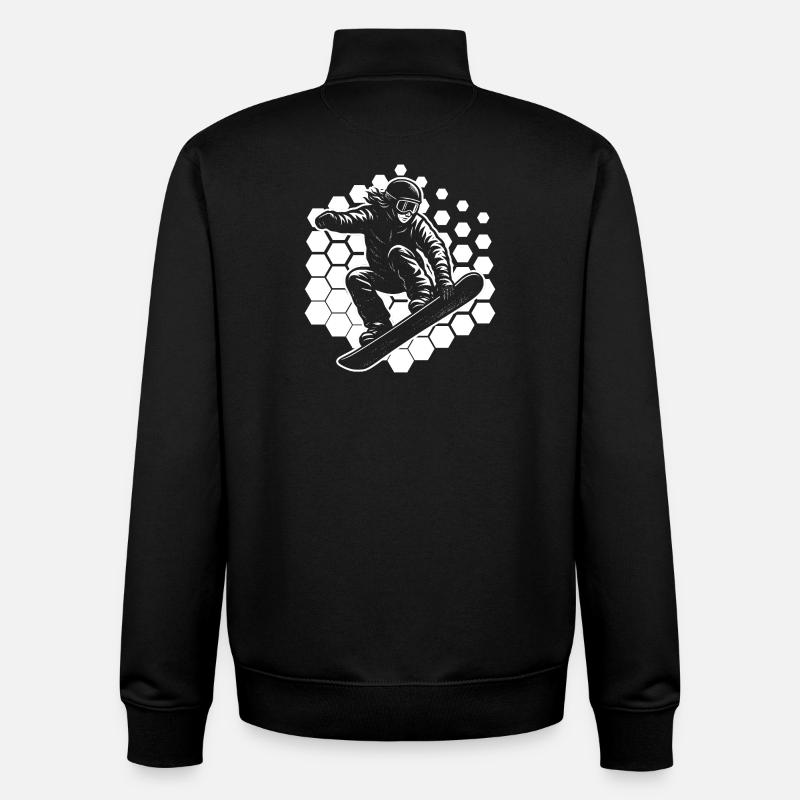 Statement for all snowboarders - Unisex Organic Zip Sweatshirt by Stanley/Stella - black