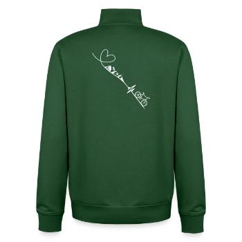 Vélo Montagnes Battement de cœur - Sweat zippé unisexe en coton bio Stanley/Stella - vert bouteille - Dos - AI Model Male 185 dark (185cm)