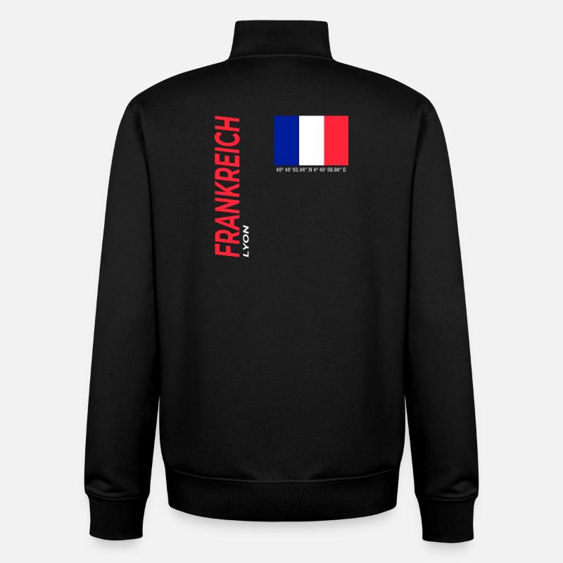 Lyon - Sweat zippé unisexe en coton bio Stanley/Stella - noir