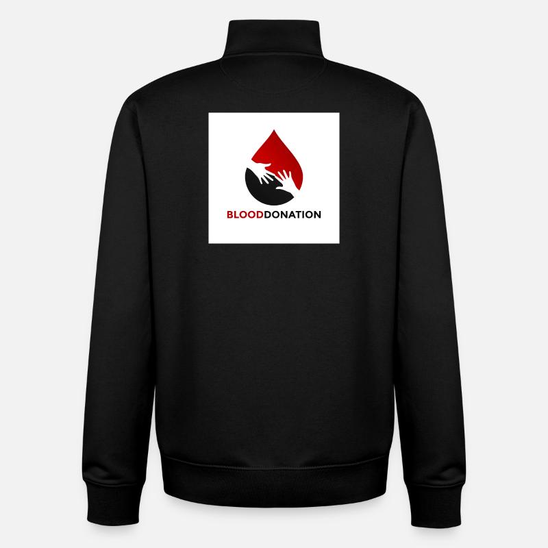 Blood Donation Hands Emblem - Unisex Organic Zip Sweatshirt by Stanley/Stella - black