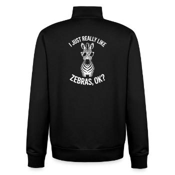 Zebra Spruch Lustiges Zebra Geschenk - Unisex Organic Zip Sweatshirt von Stanley/Stella - Schwarz - Hinten - AI Model Male 185 light (185cm)