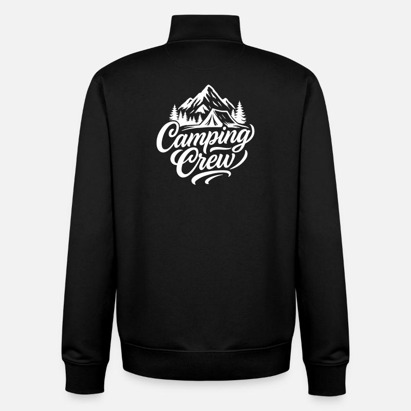 Camping Crew Tent Mountains - Unisex Organic Zip Sweatshirt by Stanley/Stella - black