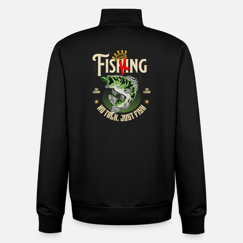 Conception du Fish King Angler - Sweat zippé unisexe en coton bio Stanley/Stella - noir