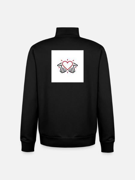 Hands of love - Unisex Organic Zip Sweatshirt by Stanley/Stella - black