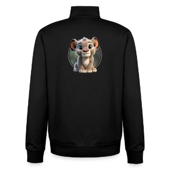 Cute Baby Lion Cub Cartoon - Unisex Organic Zip Sweatshirt by Stanley/Stella - black - Back - AI Model Male 185 light (185cm)