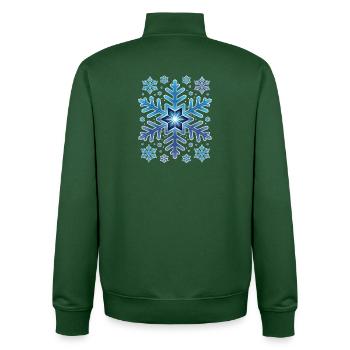 Large Elegant Snowflake Winter - Unisex Organic Zip Sweatshirt by Stanley/Stella - bottle green - Back - AI Model Male 185 dark (185cm)