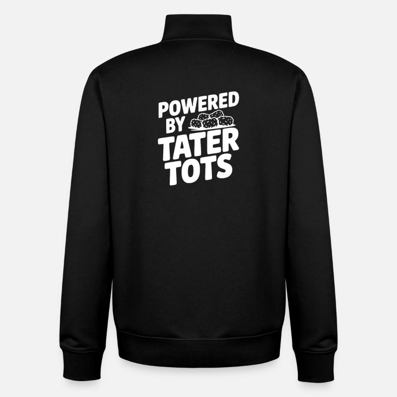 Powered by Tater Tots - Unisex Organic Zip Sweatshirt by Stanley/Stella - black