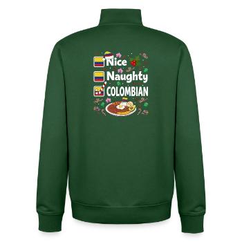 Nice naughty Colombian Christmas - Unisex Organic Zip Sweatshirt by Stanley/Stella - bottle green - Back - AI Model Male 185 dark (185cm)