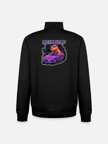 OK I Pull Up Capybara Retro - Unisex Organic Zip Sweatshirt von Stanley/Stella - Schwarz