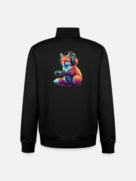 Fuchs Spiele Tier Videospiele Lustiger Fuchs - Unisex Organic Zip Sweatshirt von Stanley/Stella - Schwarz