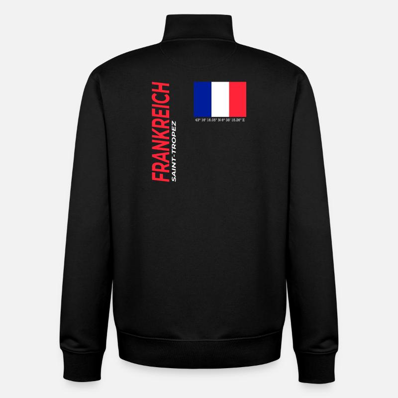 Saint-Tropez - Sweat zippé unisexe en coton bio Stanley/Stella - noir