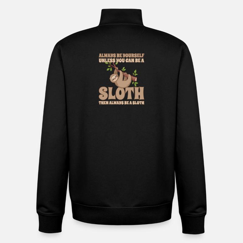 Faultier Always Be A Sloth - Unisex Organic Zip Sweatshirt by Stanley/Stella - black