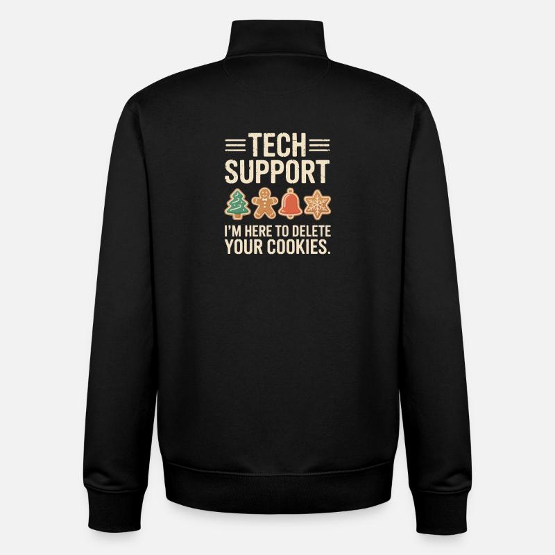 Technische Support-Cookies: Yuletide debuggen - Unisex Organic Zip Sweatshirt von Stanley/Stella - Schwarz
