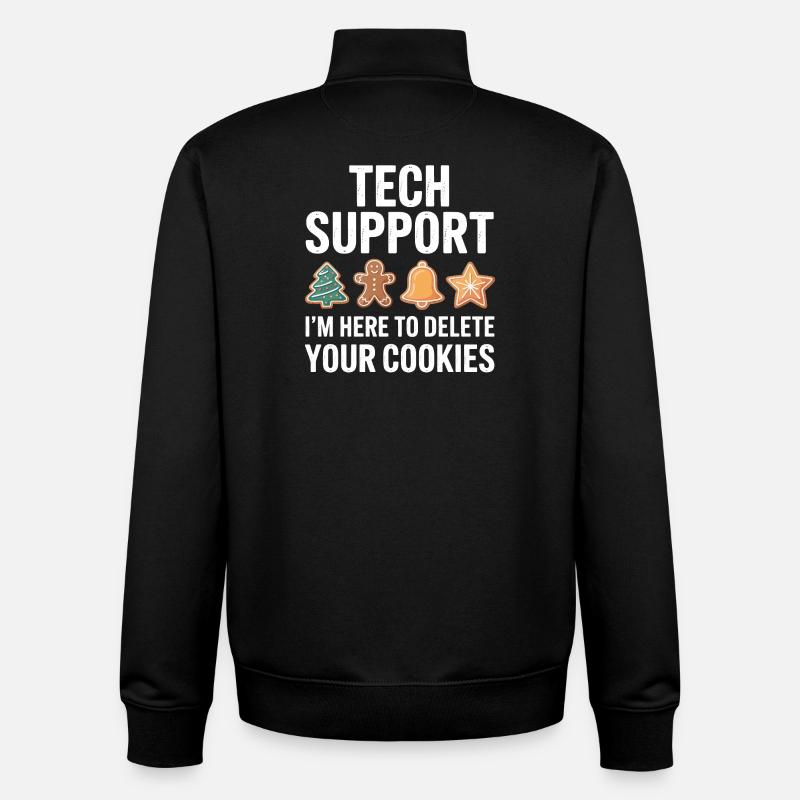 Tech Support Cookies Deletion - Unisex Organic Zip Sweatshirt by Stanley/Stella - black