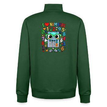 J’adore le calculateur de chiffres - Sweat zippé unisexe en coton bio Stanley/Stella - vert bouteille - Dos - AI Model Male 185 dark (185cm)