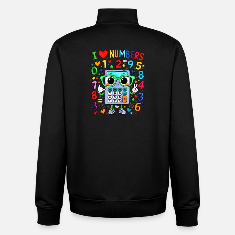 I Love Numbers Calculator - Unisex Organic Zip Sweatshirt by Stanley/Stella - black