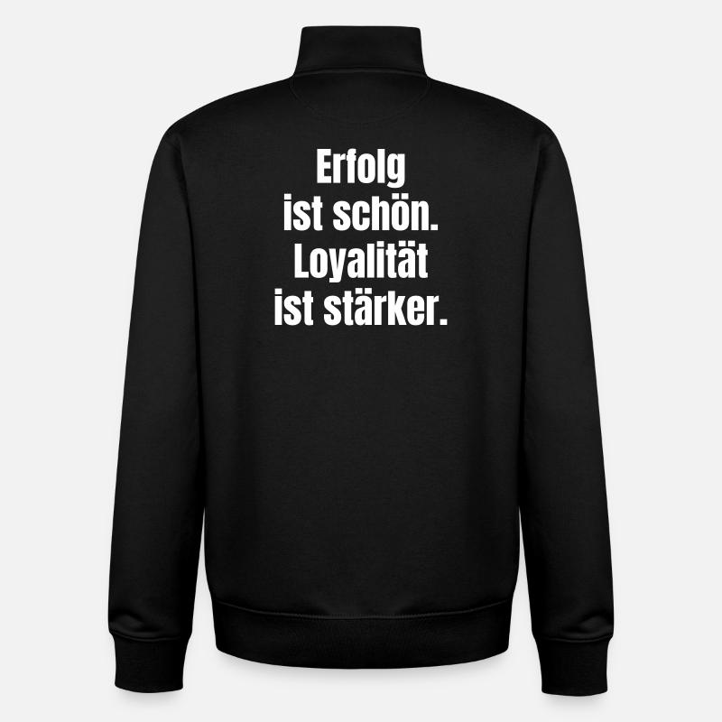 Success and Loyalty Motif Text - Unisex Organic Zip Sweatshirt by Stanley/Stella - black